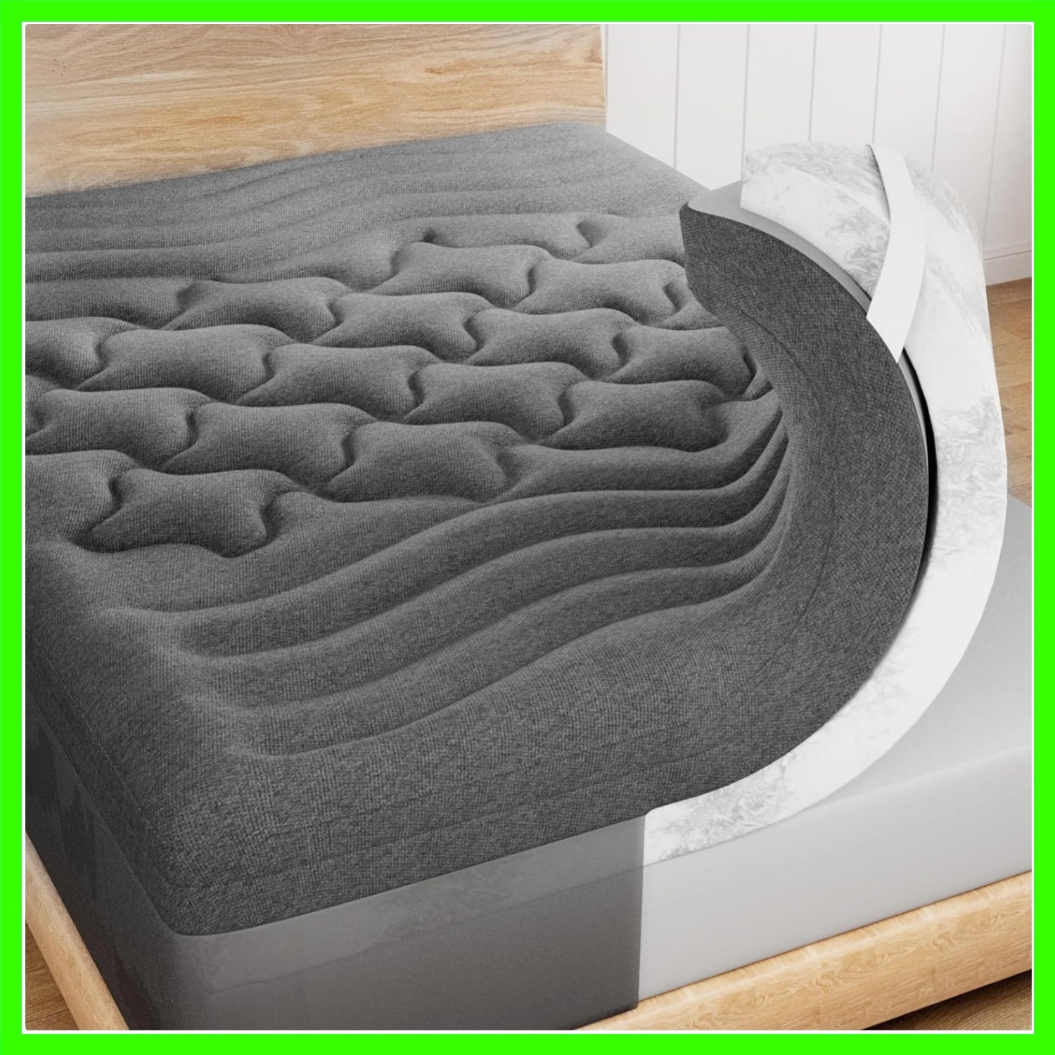 Colchón de espuma viscoelástica de 4 pulgadas Queen para aliviar el dolor de espalda, lleno de respiración