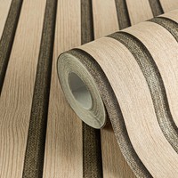 Holzpaneele Tapete Beige-Gold – Leicht GläNzend Und Strukturiert