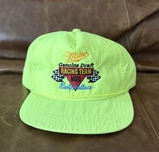 Vintage Miller Genuine Draft Racing Team Rusty Wallace Neon Green SnapBack Hat