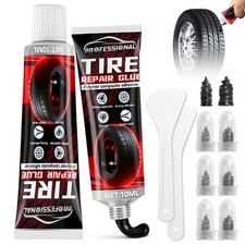 Tire Repair Glue, Black Sidewall Rubber Cement Kit, Seamless Strong Bonding, ...