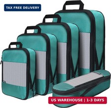 Compression Packing Cubes Set   5 Lightweight Luggage Organizers bags for Travel