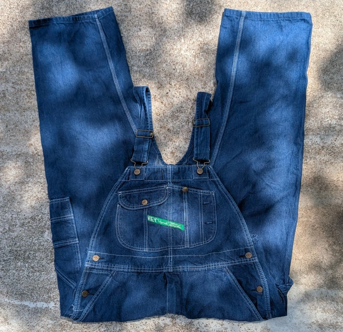 Key Imperial Overalls Mens 38 X 30 Carpenter Jean Blue Denim Farmer Mexico