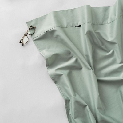 Linen House Augusta Flat Sheet (Green Gum) - Queen