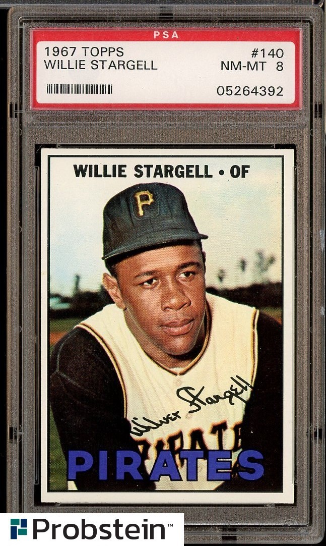 1967 Topps #140 Willie Stargell Pittsburgh Pirates HOF PSA 8 NM-MT