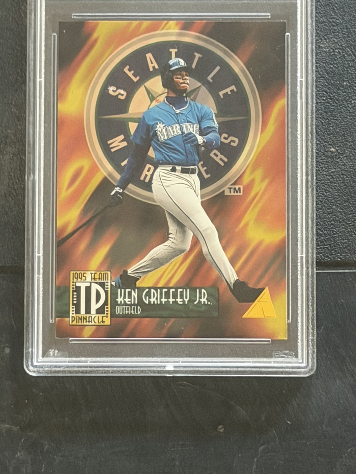 1995 Pinnacle Ken Griffey Jr. Barry Bonds Team Dufex Back #TP7 PSA 9 view 6