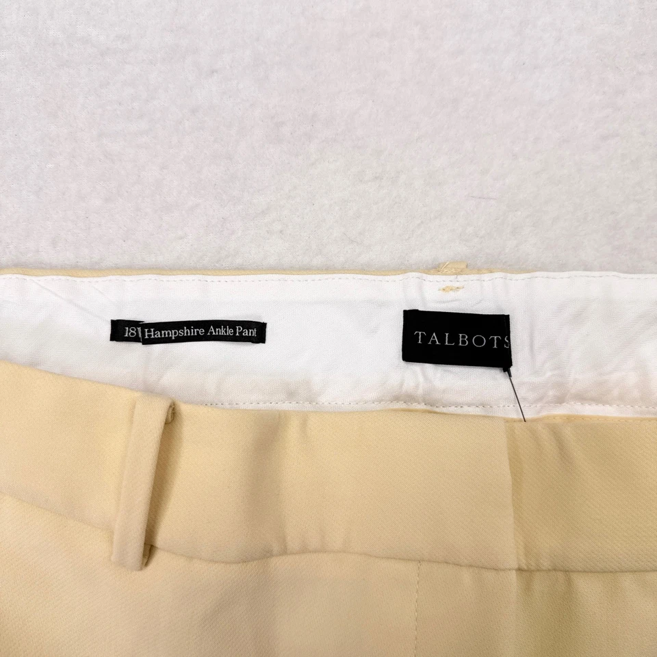 Calça Talbots Hampshirt Tornozelo Feminina Plus Size 18W Amarela Perna Reta Carreira NOVA - Imagem 3 de 4
