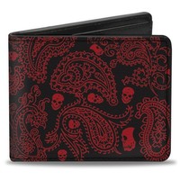 Bi-Fold Wallet Bandana/Skulls Black/Red (Us Import)