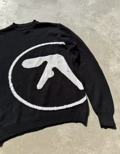 Men’s  Aphex Twin Knit Sweater, oversized pullover, gothic style jumper.