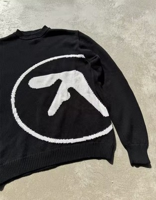 Men s  Aphex Twin Knit Sweater, oversized pullover, gothic style jumper.