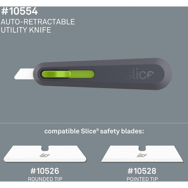 Slice 10554 Utility Knife, Self-Retracting, Utility, General Purpose, 6 7/32 In