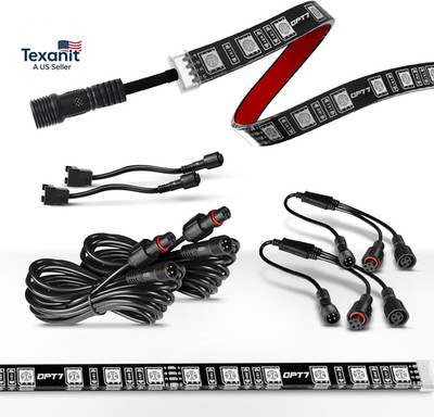Aura Single Row Expansion Pack - 2Pc 24  RGB Multicolor LED Strips W/Splitters a