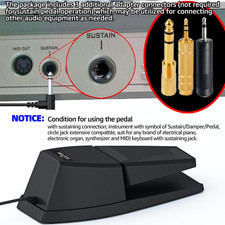 Universal Sustain Pedal for Digital Pianos Extra-Wide Ergonomic Design with Pads