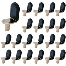 40 Pcs Shelf pins, L-Shaped Clips 1/4 Inch Shelf Support Pegs with Rubber Sle...