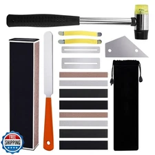 17Pcs Guitar Luthier Tool Set Include Fret Rubber Hammer, Fret Rocker, Fret C