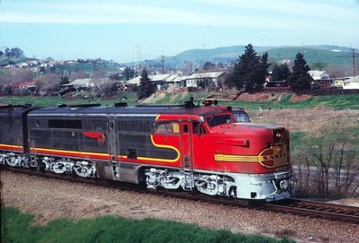 ALCo PA 67 Ausflug auf der AT&SF bei Martinez, CA Februar 1968 11 x 14 Foto