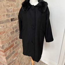 Hell Bunny Small Uk 8 Fur Collared Vintage Style Coat