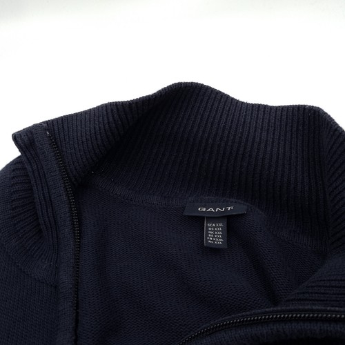 GANT Jumper Sweater Women Full Zip Blue Cotton Wn5 Size 2XL - Picture 4 of 8