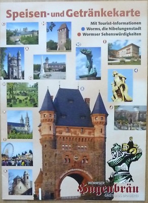 Speise-und Getränkekarte Wormser Hagenbräu