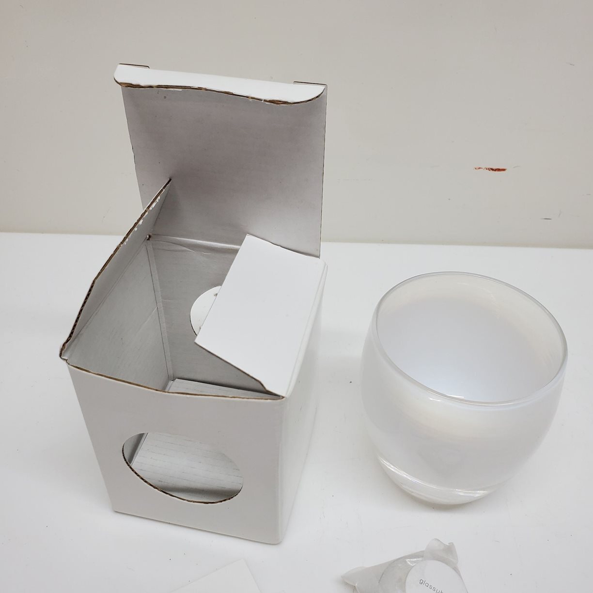Glassybaby Votive Candle Holder White (Dream) in Box eBay