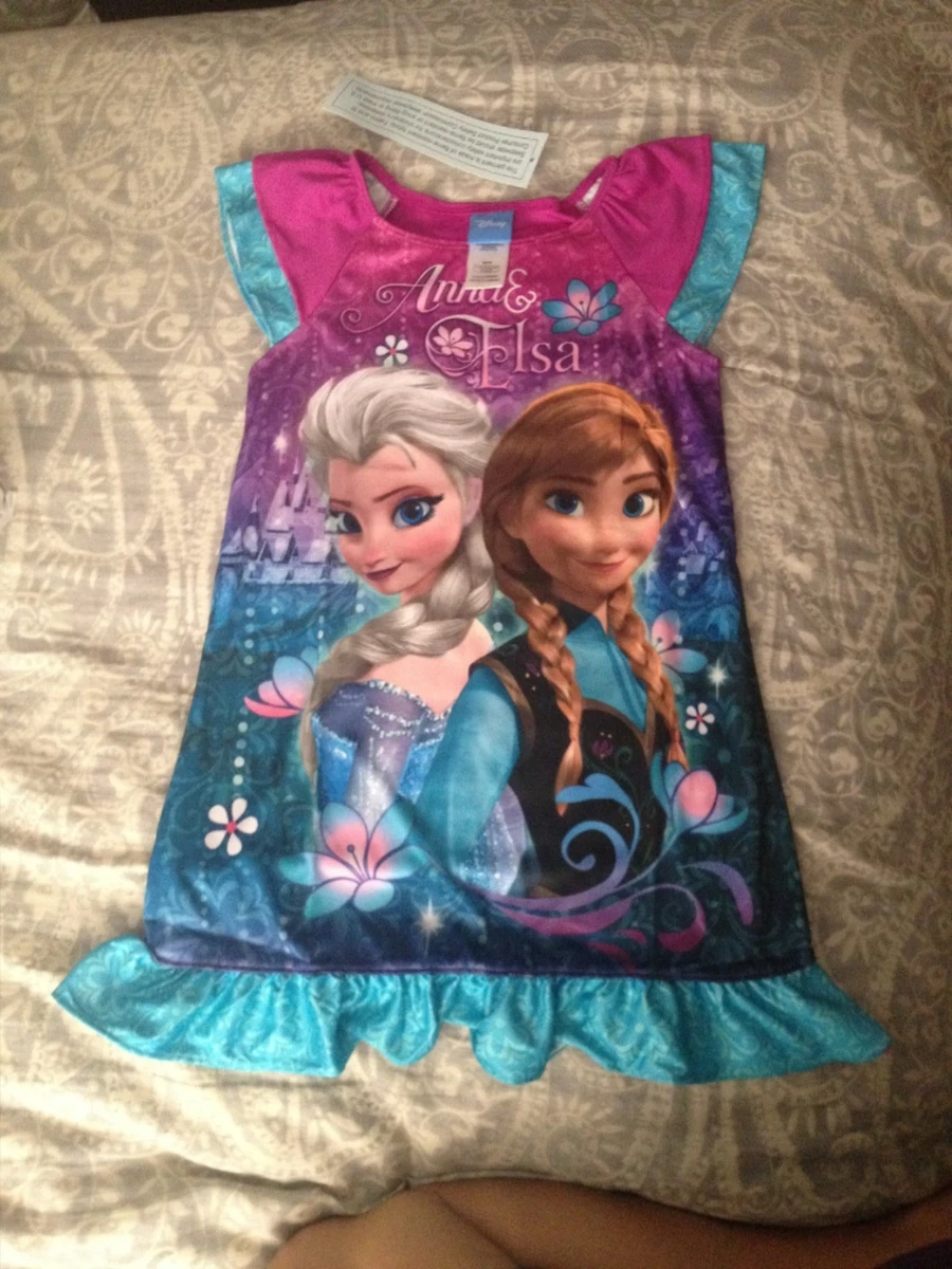 Disney Frozen Girls Short Sleeve Elsa Anna Sleep Gown eBay
