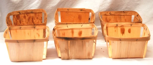 Wooden Farm Berry Box Baskets Quart Size Strawberry Crafts Weddings Lot 6 Used
