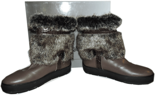Aquatalia Ankle Boots Kamila Faux Fur Trim Weatherproof Fur Lined Booties  8.5 - Picture 2 of 9