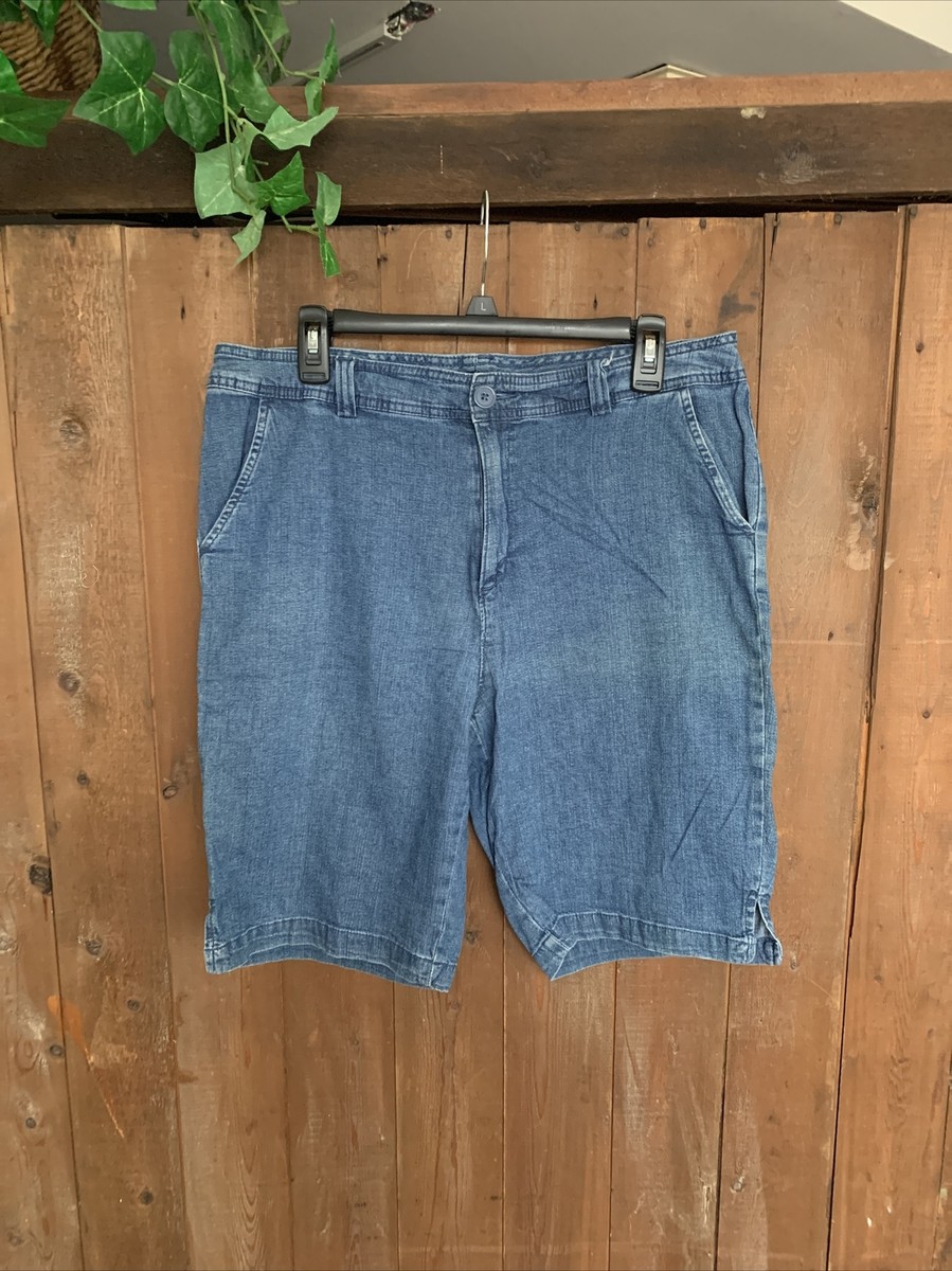 Vintage White Stag Denim Jean Shorts - Size 14 - Mid Rise