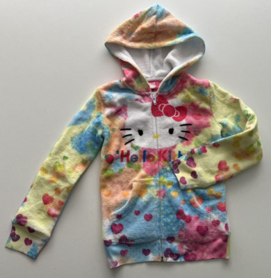 HELLO KITTY Kinder Fleecejacke  104/110 Übergangsjacke Jacke Mädchen USA BUNT