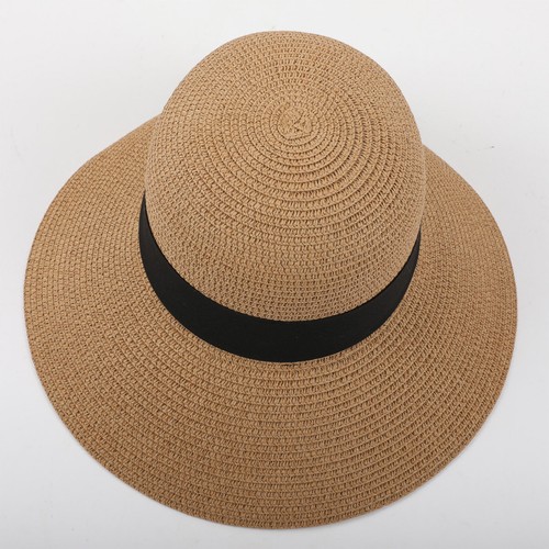 Portable Hat Summer Large Floppy Folding Wide Brim Hat Women's Sun Straw Beach - Bild 12 von 15