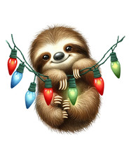 Sloth Christmas Wall Decal Sticker 18X18cm Large