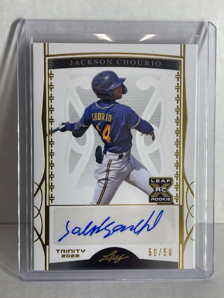 2022 Leaf Trinity Baseball Jackson Chourio GOLD Auto RC ROOKIE /50 