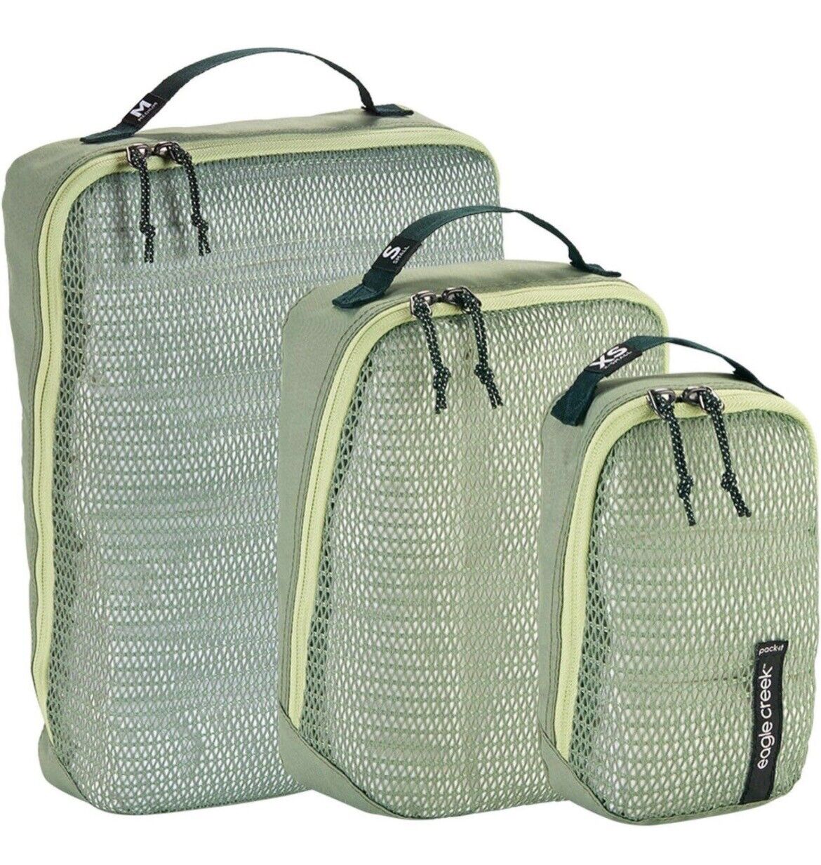 New-Eagle Creek Pack-It Reveal Mossy Green Set Of 3 Xs/S/M Packing Organizers