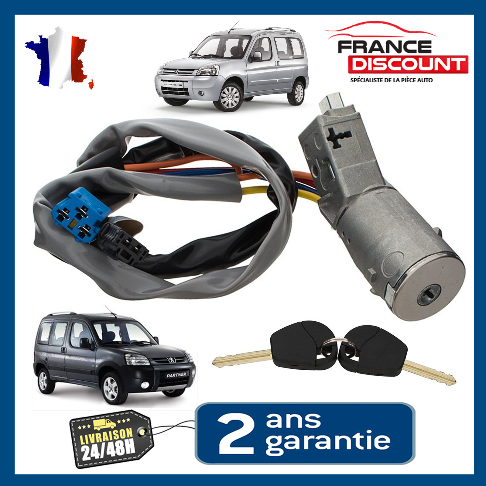 Serrure de démarrage Berlingo Partner 2002 contacteur de rechange neiman d'allumage