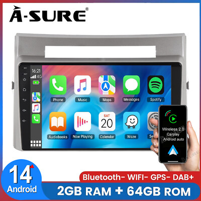 64G Für Toyota Corolla Verso 2003-2009 Autoradio Android 14 GPS NAVI WIFI BT RDS