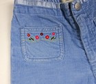Vintage 90’s Blue Corduroy Flare Pants Girls 6 116 Chiboogi H&M Embroidered Vtg — photo 4