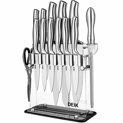 Chef sets with different knives and ancillary items