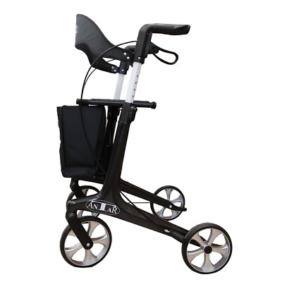 Antar Carbon Rollator faltbar ultra leicht mit Rückengurt 5,9 kg 150 kg Gehhilfe