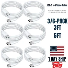 3/6 Lot 3Ft 6Ft USB-C to iPhone Cable PD Fast Charger For Apple 14 11 12 Pro Max