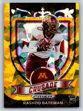 2021 Panini Prizm Draft Picks Collegiate #166 Rashod Bateman Gold Ice Prizm