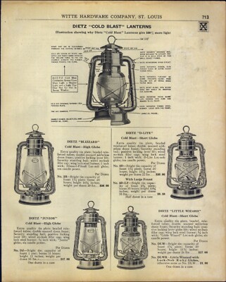 1926 PAPER AD Dietz Cold Blast Lantern Blizzard D-Lite Junior Eureka Acme Beacon