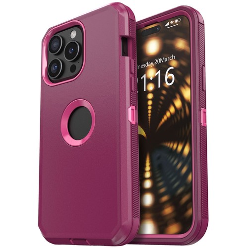 Funda resistente a prueba de golpes para Apple iPhone 15 Pro Max 15 Plus + clip para cinturón - Imagen 41 de 84