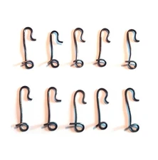 Vintage / Antique Style Christmas Ornament Hooks  - 10 Miniature Steel Hangers