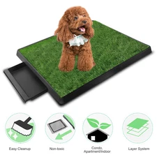 Reusable Pet Dog Potty Training Grass Pad Tray Grass House Toilet W/ Tray Indoor