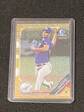 Mitch White 2019 Bowman Chrome Gold Shimmer Refractor Prospect #d /50 Dodgers