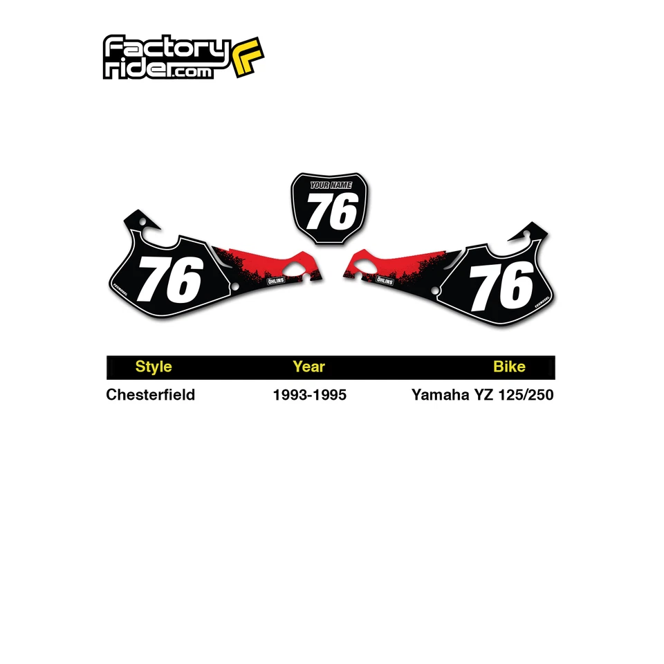 1993 - 1995 年雅马哈 YZ 125 250 定制编号盘 Enjoy MFG CHESTERFIELD 出品 — 第 2/4 张图片
