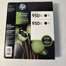 Genuine HP 950XL Black Ink Cartridges 2 Pack NIB Sealed 2016