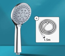 NEW Bath High Pressure Shower Head 5 Mode LARGE Chrome Handset Head Water Saving