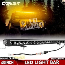 40" Inch LED Light Bar With White or Amber DRL Position Side Light Back Light