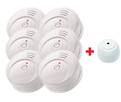 Jeising Sicherheits Set GS506 G 6er Set Rauchmelder/ gratis Wassermelder GS158