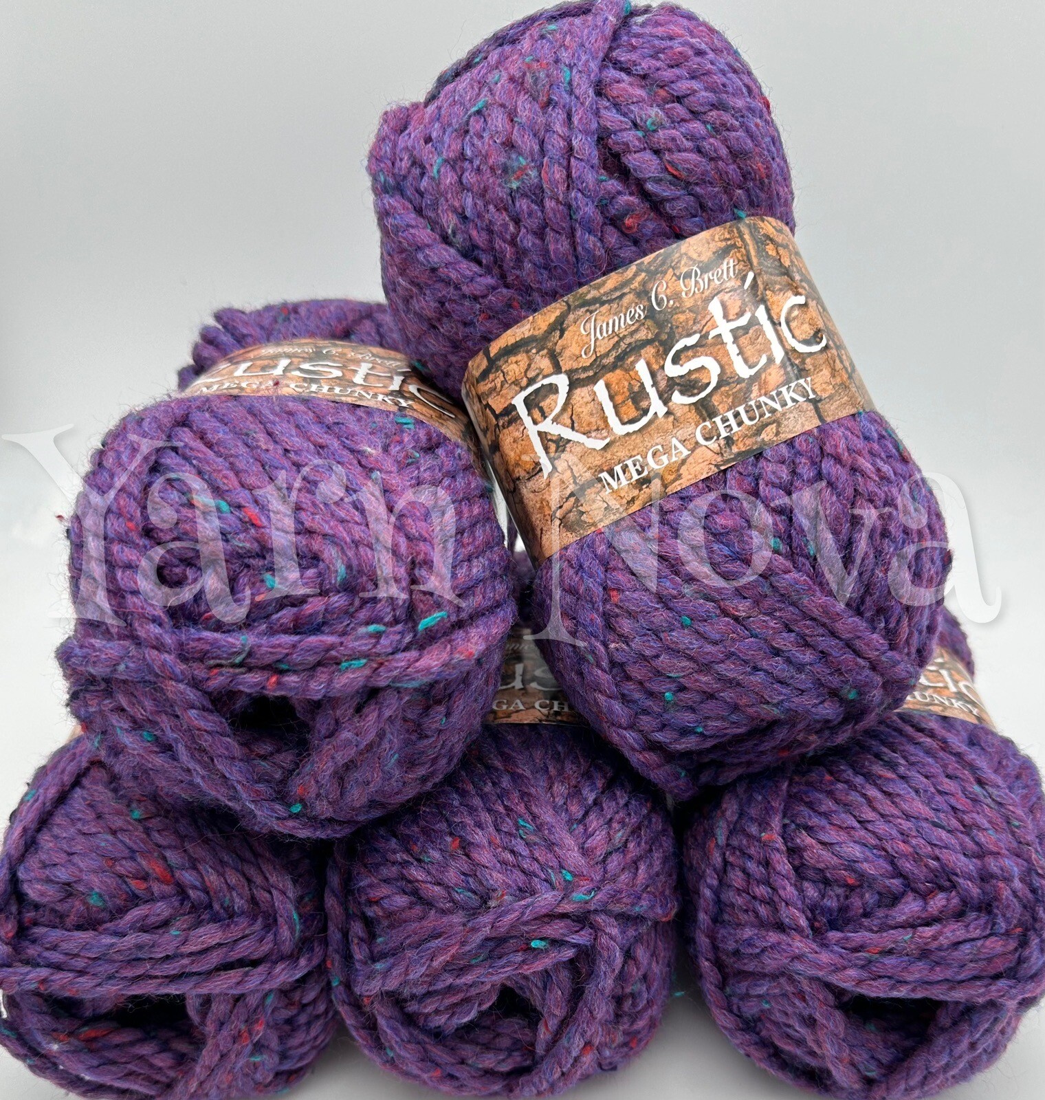 James C Brett Rustic Mega Chunky Knitting Crochet Yarn Wool - 5x100g Balls -CS25